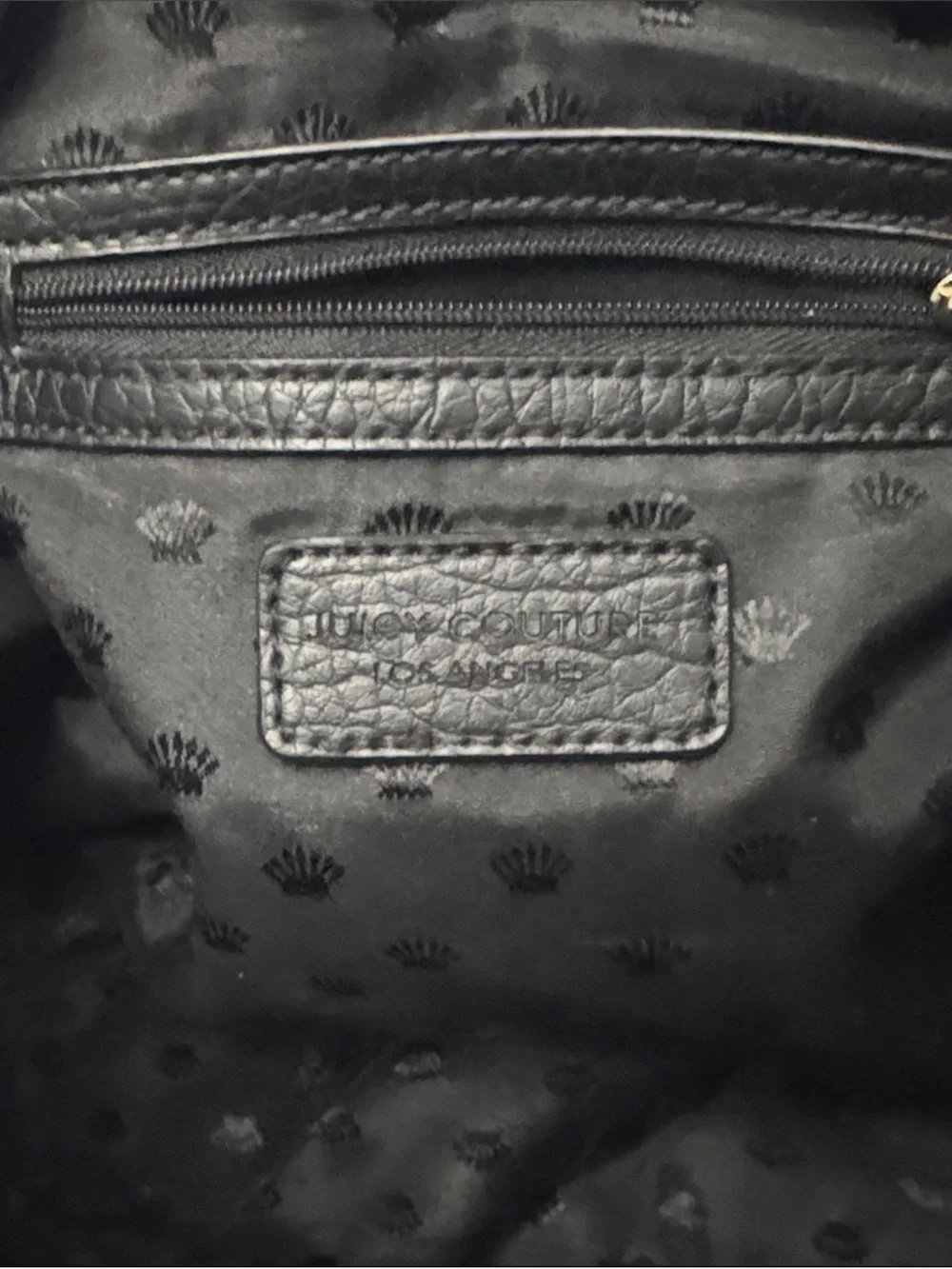 Juicy Couture Black Satchel with Red Flower Charm